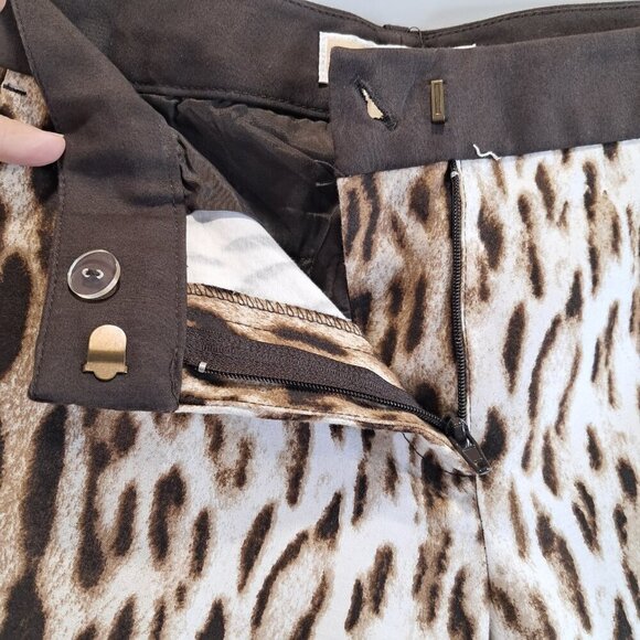 MICHAEL Michael Kors Brown Animal Print Pants Size 4P - Picture 5 of 10